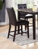 Contemporary Counter Height Dining 5pc Set Table w 4x Chairs Brown Finish Birch Faux Marble Table Top Tufted Chairs Cushions Kitchen Dining Room Furni