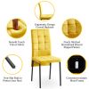 5-Piece Dining Set Including Yellow Velvet High Back Nordic Dining Chair & Creative Design MDF Dining Table