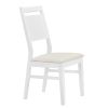 TOPMAX Farmhouse 6-Piece Wood Dining Table Set with 4 Upholstered Chairs and Bench, White