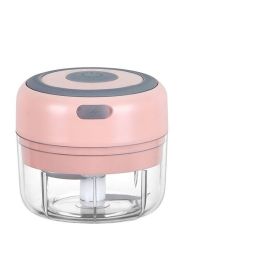 Mini Electric Garlic Chopper USB Charging Ginger Masher Machine Sturdy Durable Chili Vegetable Crusher Kitchen Tool (Option: Pink-USB)